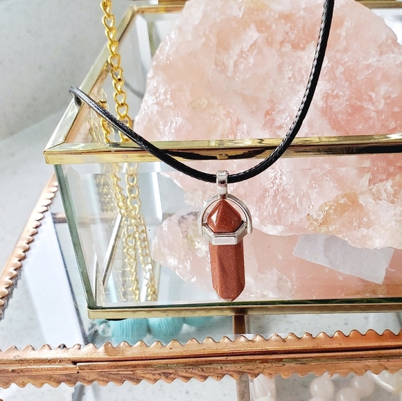 Goldstone Chakra Healing Pendant Necklace - Picture 8 of 8